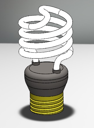 普通螺旋式白炽灯三维建模图纸 solidworks设计